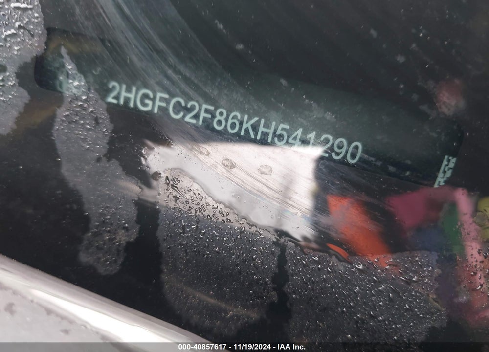 2019 HONDA CIVIC SPORT VIN: 2HGFC2F86KH541290