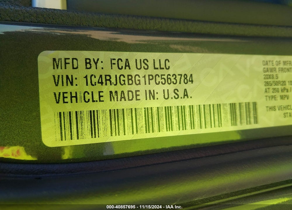 2023 JEEP GRAND CHEROKEE LIMITED 4X2 VIN: 1C4RJGBG1PC563784