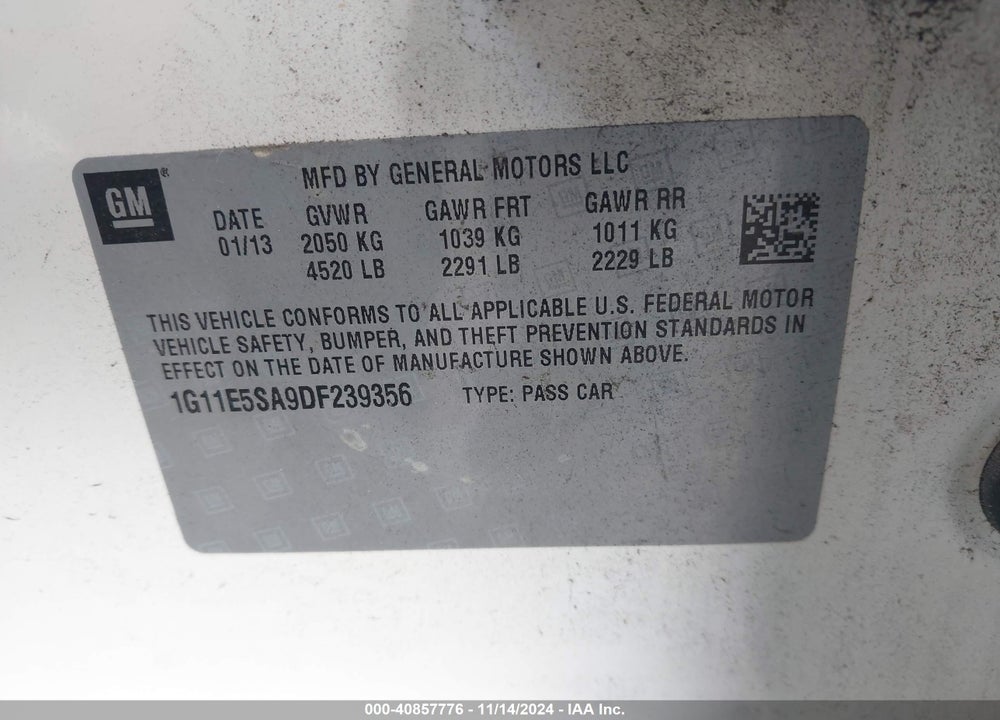 2013 CHEVROLET MALIBU 2LT VIN: 1G11E5SA9DF239356