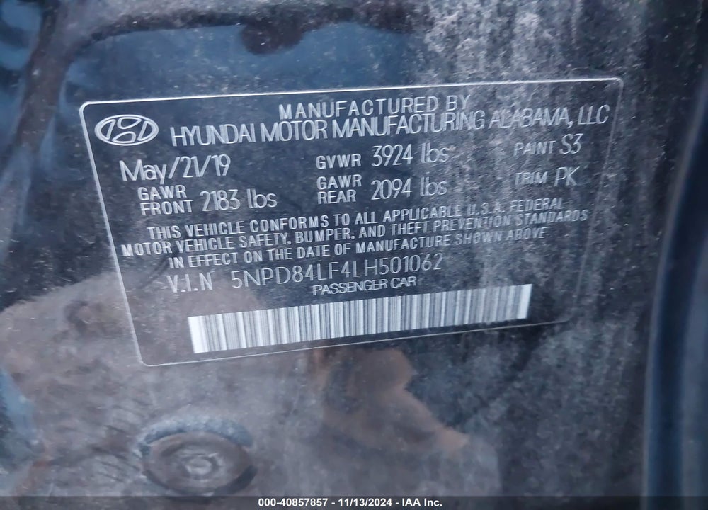 2020 HYUNDAI ELANTRA VALUE EDITION VIN: 5NPD84LF4LH501062