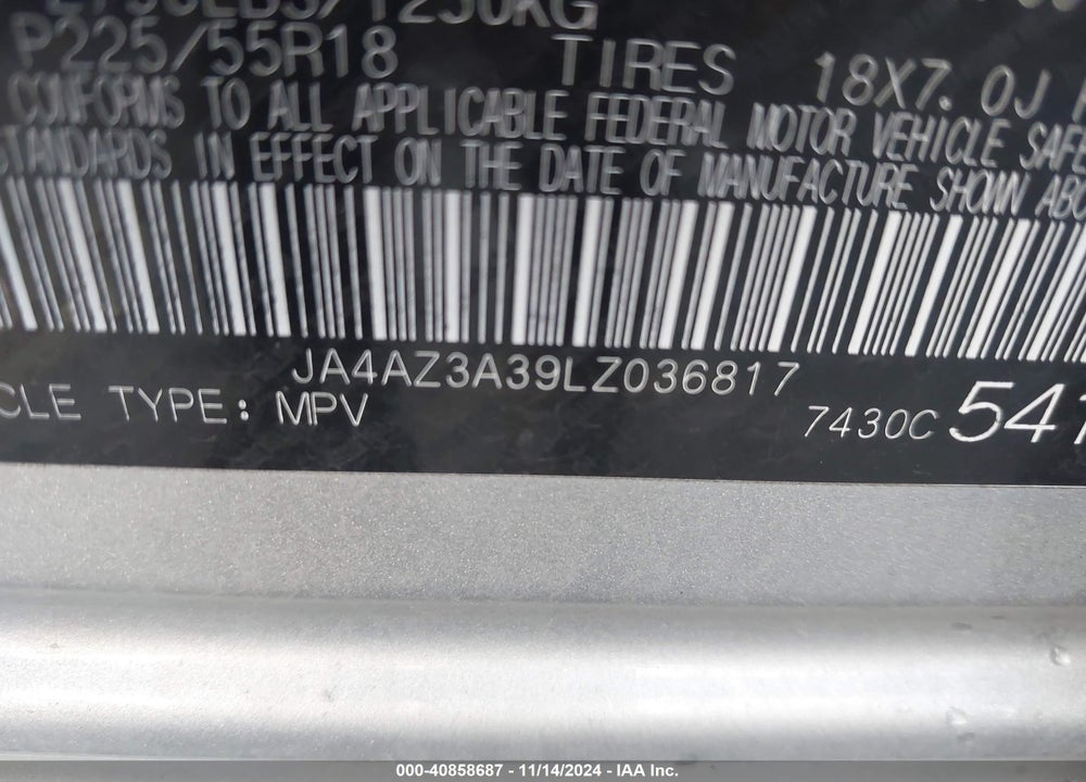 2020 MITSUBISHI OUTLANDER SEL 2.4 VIN: JA4AZ3A39LZ036817
