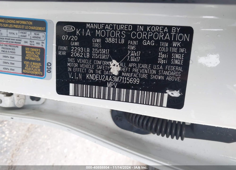 2021 KIA SELTOS S VIN: KNDEU2AA3M7115699