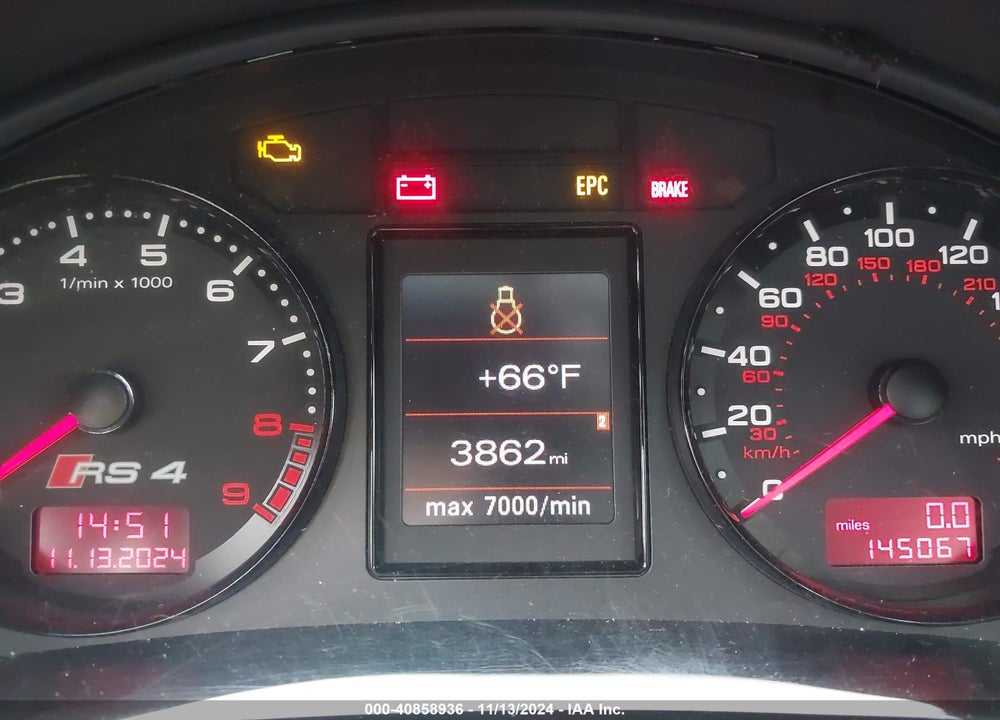 2007 AUDI RS 4 4.2L VIN: WUARU98E97N906213