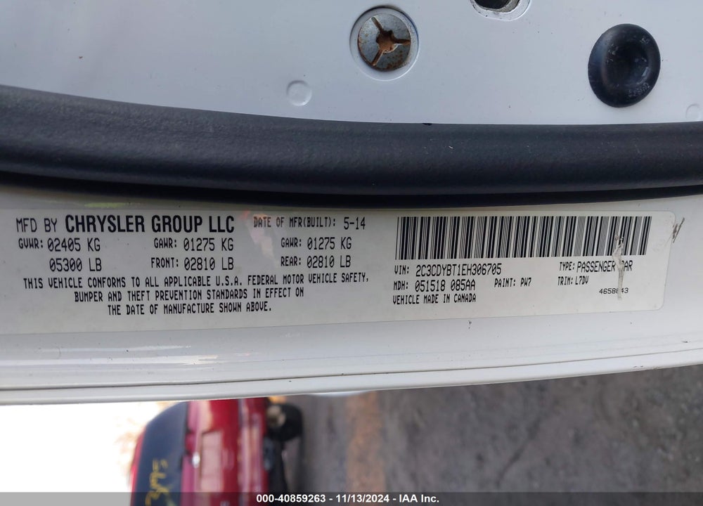 2014 DODGE CHALLENGER R/T VIN: 2C3CDYBT1EH306705