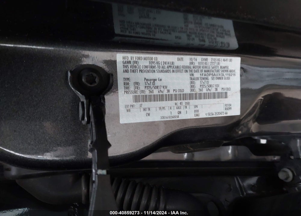 2016 FORD C-MAX HYBRID SE VIN: 1FADP5AUXGL119216