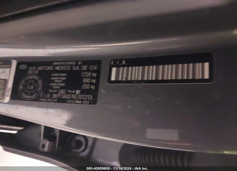 2019 KIA FORTE EX VIN: 3KPF54AD7KE101213