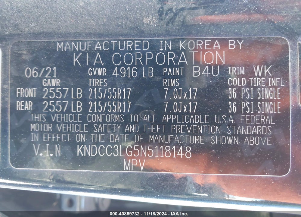 2022 KIA NIRO VIN: KNDCC3LG5N5118148