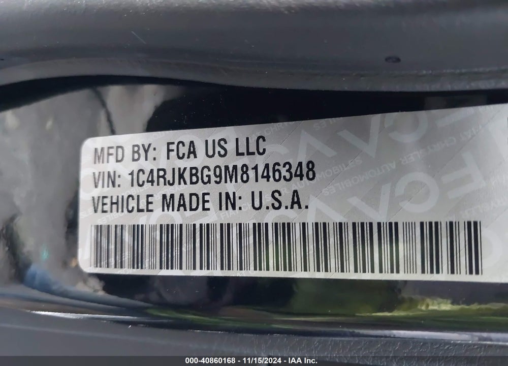 2021 JEEP GRAND CHEROKEE L LIMITED 4X4 VIN: 1C4RJKBG9M8146348