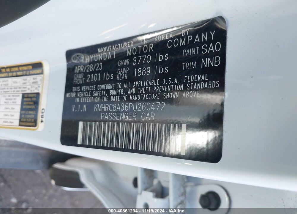2023 HYUNDAI VENUE LIMITED VIN: KMHRC8A36PU260472