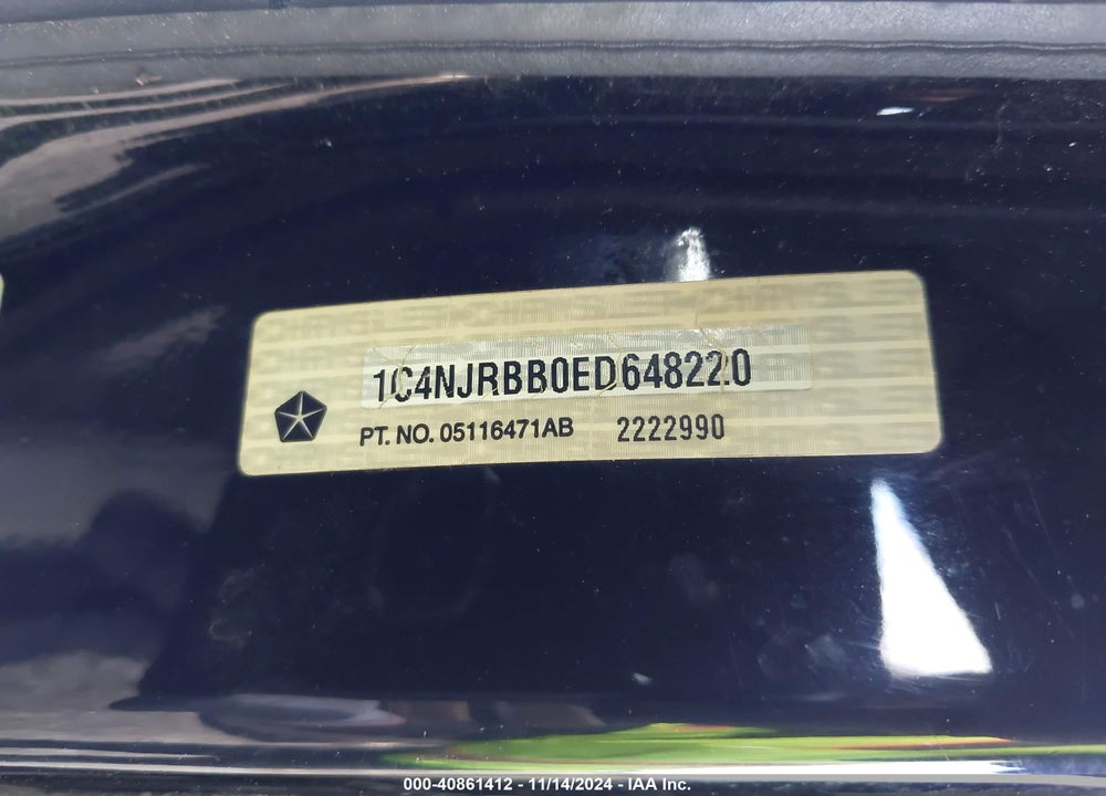 2014 JEEP PATRIOT SPORT VIN: 1C4NJRBB0ED648220