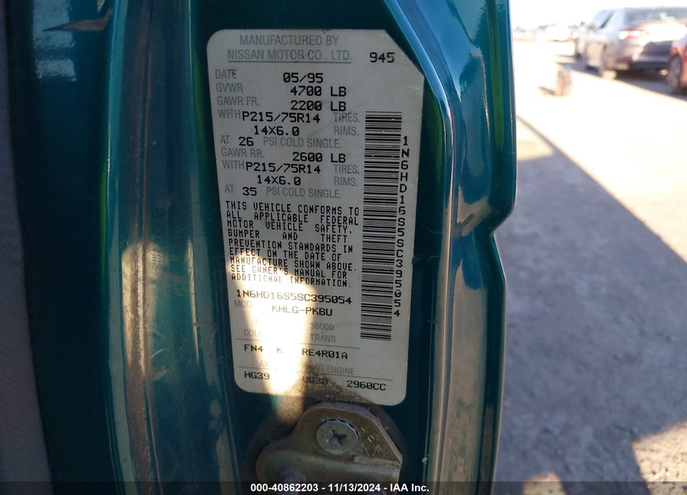 1995 NISSAN TRUCK KING CAB SE/KING CAB XE VIN: 1N6HD16S5SC395054