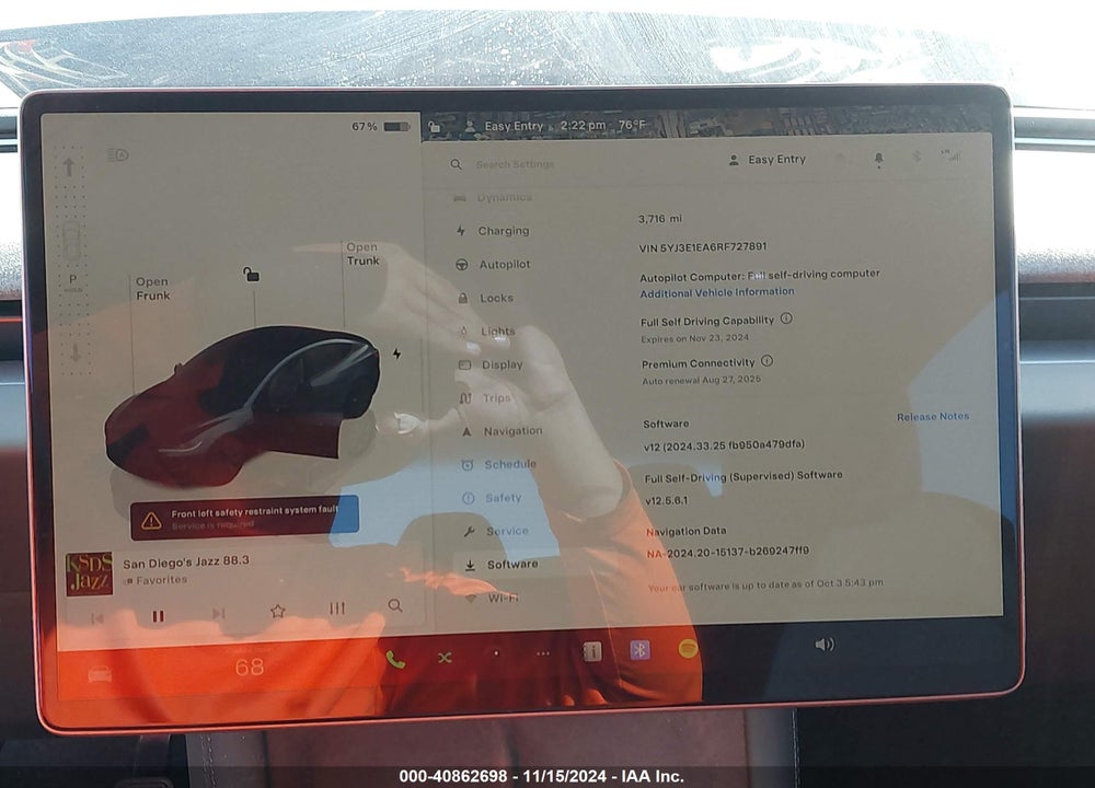 2024 TESLA MODEL 3 REAR-WHEEL DRIVE VIN: 5YJ3E1EA6RF727891