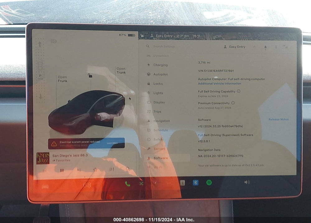 2024 TESLA MODEL 3 REAR-WHEEL DRIVE VIN: 5YJ3E1EA6RF727891