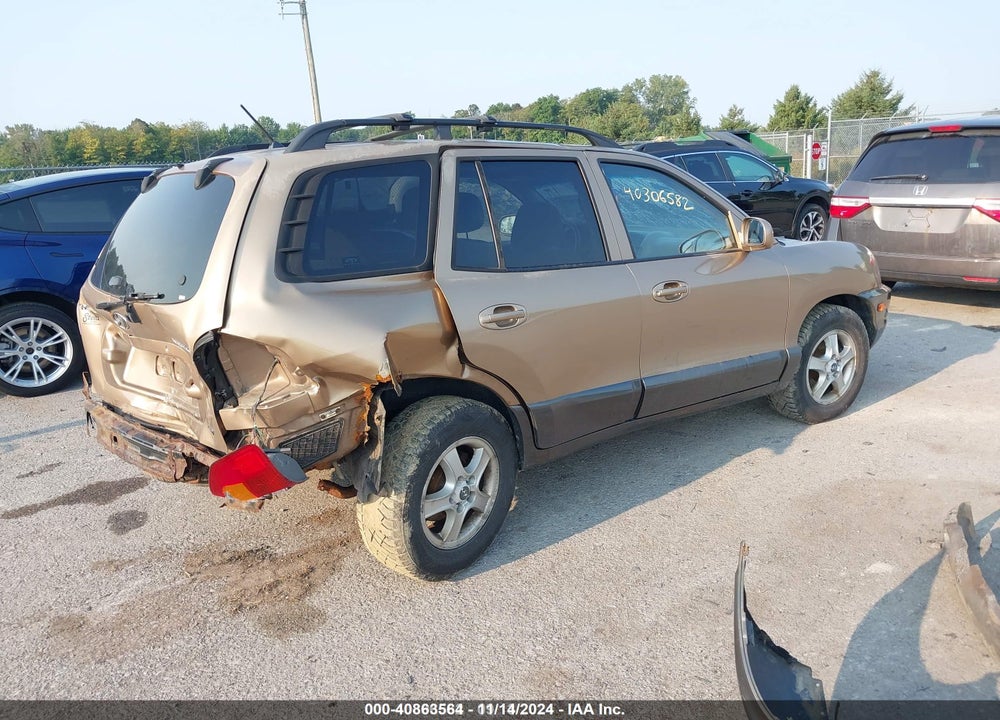 2004 HYUNDAI SANTA FE GLS VIN: KM8SC73D74U778653