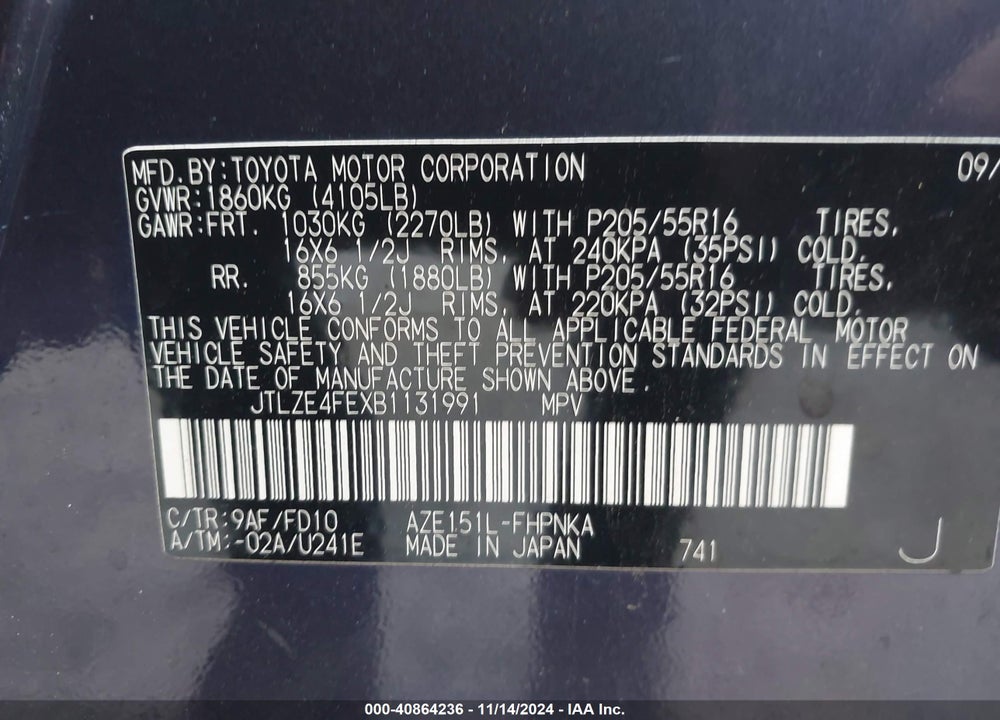 2011 SCION XB VIN: JTLZE4FEXB1131991