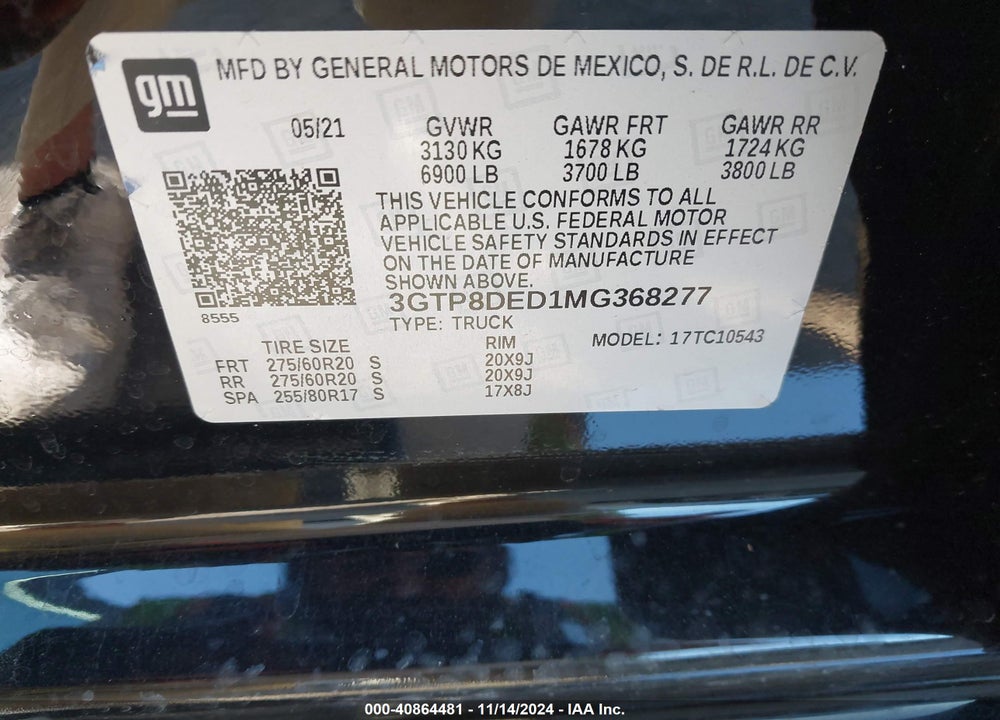 2021 GMC SIERRA 1500 2WD SHORT BOX SLT VIN: 3GTP8DED1MG368277