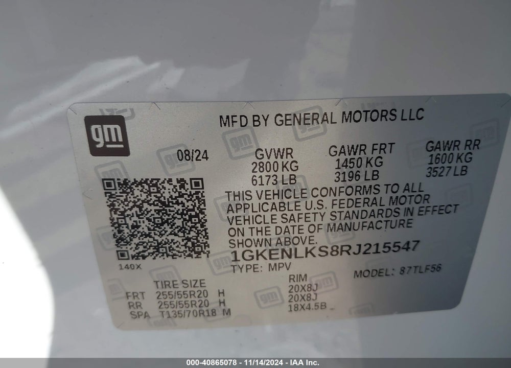 2024 GMC ACADIA VIN: 1GKENLKS8RJ215547
