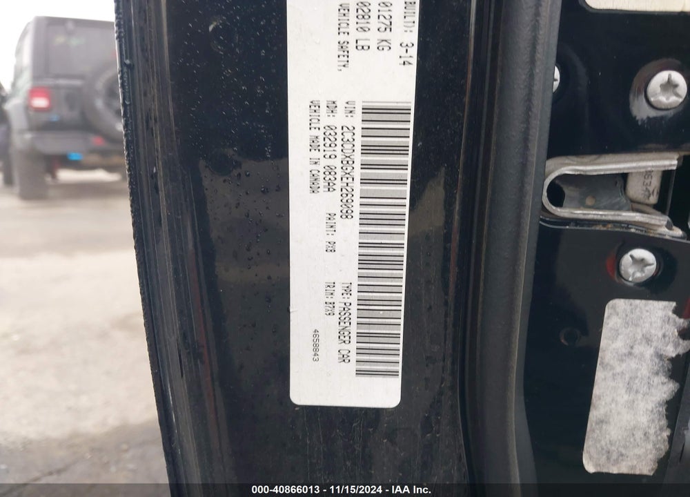 2014 DODGE CHARGER VIN: 2C3CDXBGXEH269098