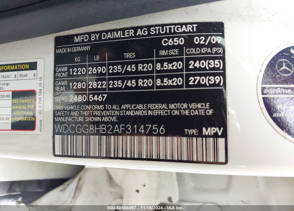 2010 MERCEDES-BENZ GLK 350 4MATIC VIN: WDCGG8HB2AF314756