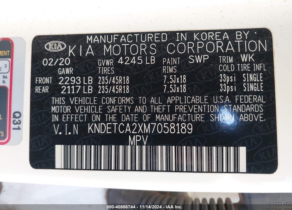 2021 KIA SELTOS SX TURBO VIN: KNDETCA2XM7058189