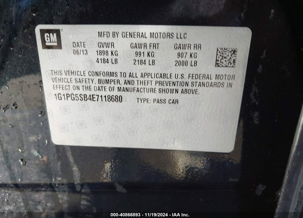2014 CHEVROLET CRUZE LTZ VIN: 1G1PG5SB4E7118680