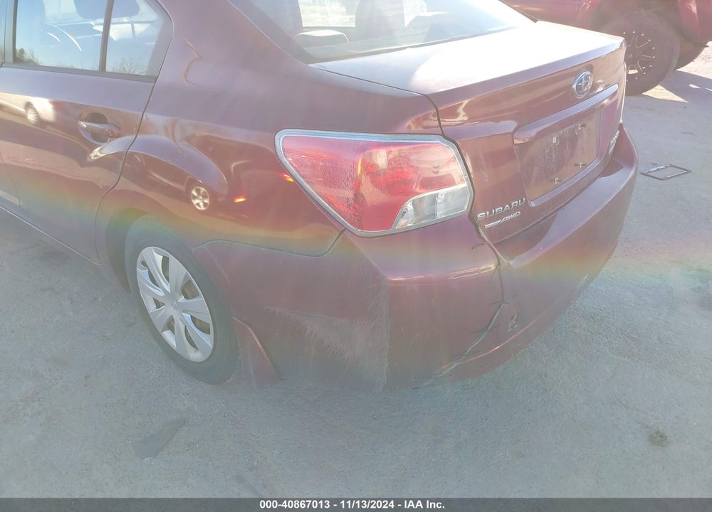 2012 SUBARU IMPREZA 2.0I VIN: JF1GJAA6XCG003994