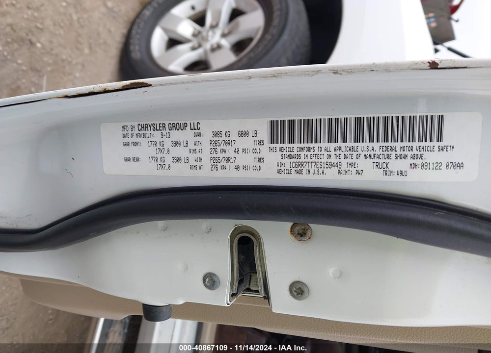 2014 RAM 1500 VIN: 1C6RR7TT7ES159449