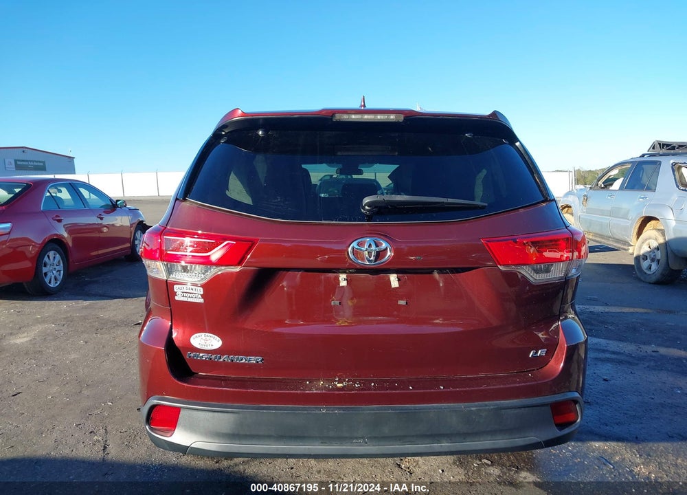 2019 TOYOTA HIGHLANDER LE PLUS VIN: 5TDZZRFH3KS343528