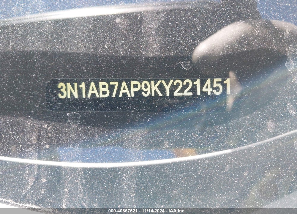 2019 NISSAN SENTRA S VIN: 3N1AB7AP9KY221451
