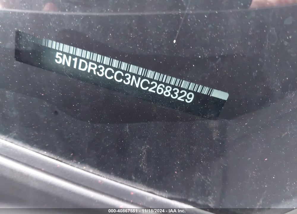 2022 NISSAN PATHFINDER SL 4WD VIN: 5N1DR3CC3NC268329