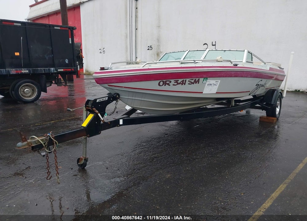 1990 SEA SWIRL 17' BOAT AND TRAILER VIN: BRCK191BC090