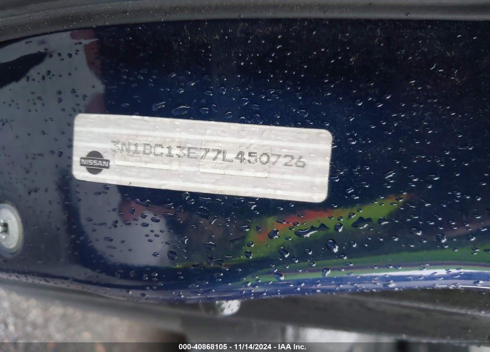 2007 NISSAN VERSA 1.8SL VIN: 3N1BC13E77L450726