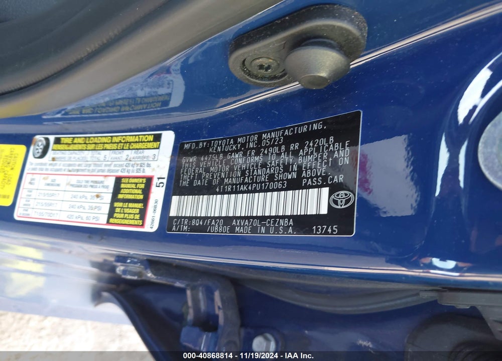 2023 TOYOTA CAMRY LE VIN: 4T1R11AK4PU170063