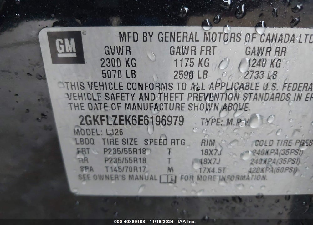 2014 GMC TERRAIN DENALI VIN: 2GKFLZEK6E6196979