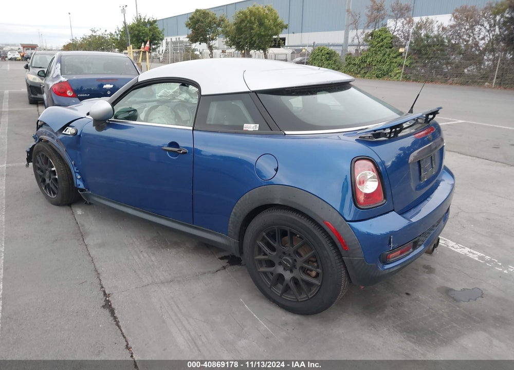 2013 MINI COUPE COOPER S VIN: WMWSX3C53DT466326