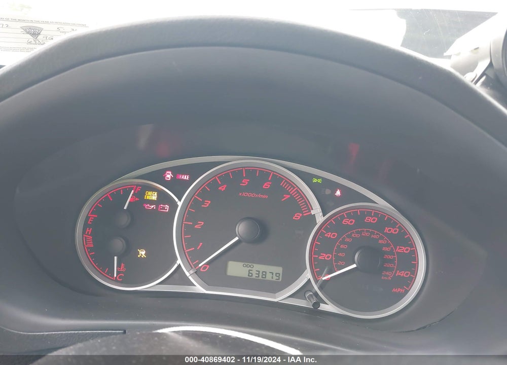 2009 SUBARU IMPREZA WRX VIN: JF1GE76689G506979