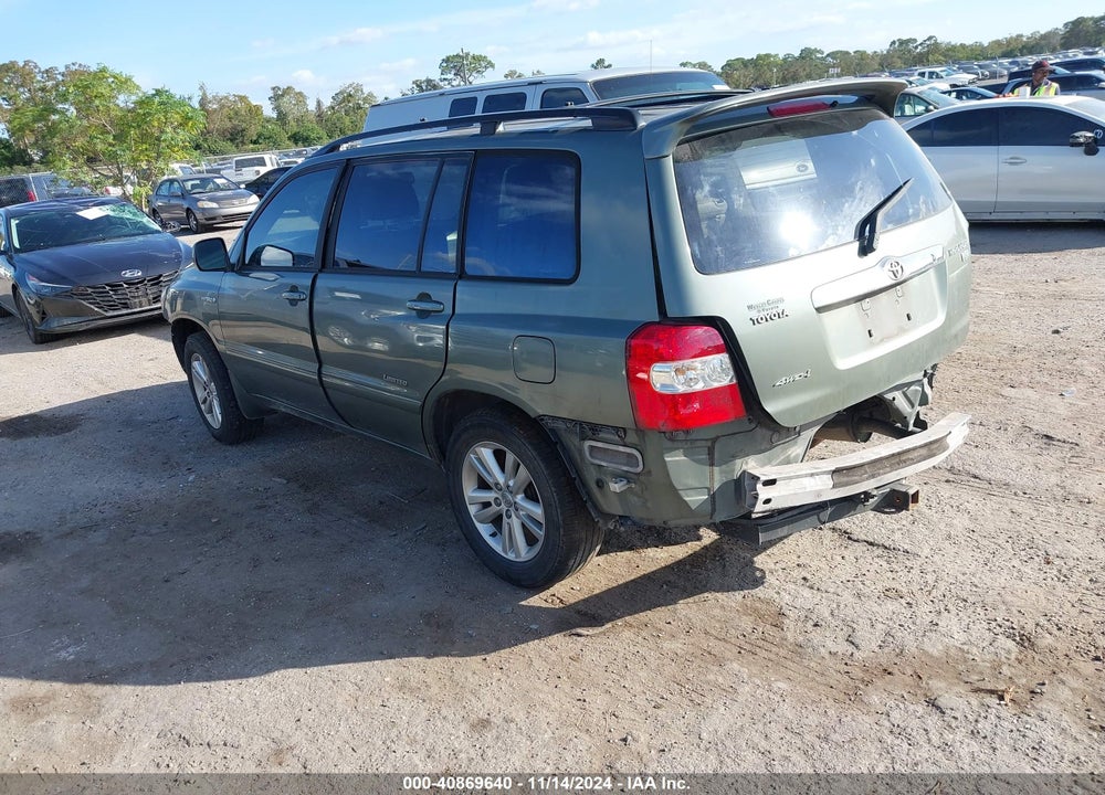 2007 TOYOTA HIGHLANDER HYBRID LIMITED V6 VIN: JTEEW21A870042879