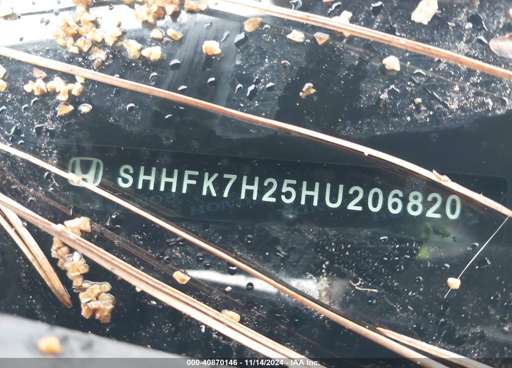 2017 HONDA CIVIC LX VIN: SHHFK7H25HU206820