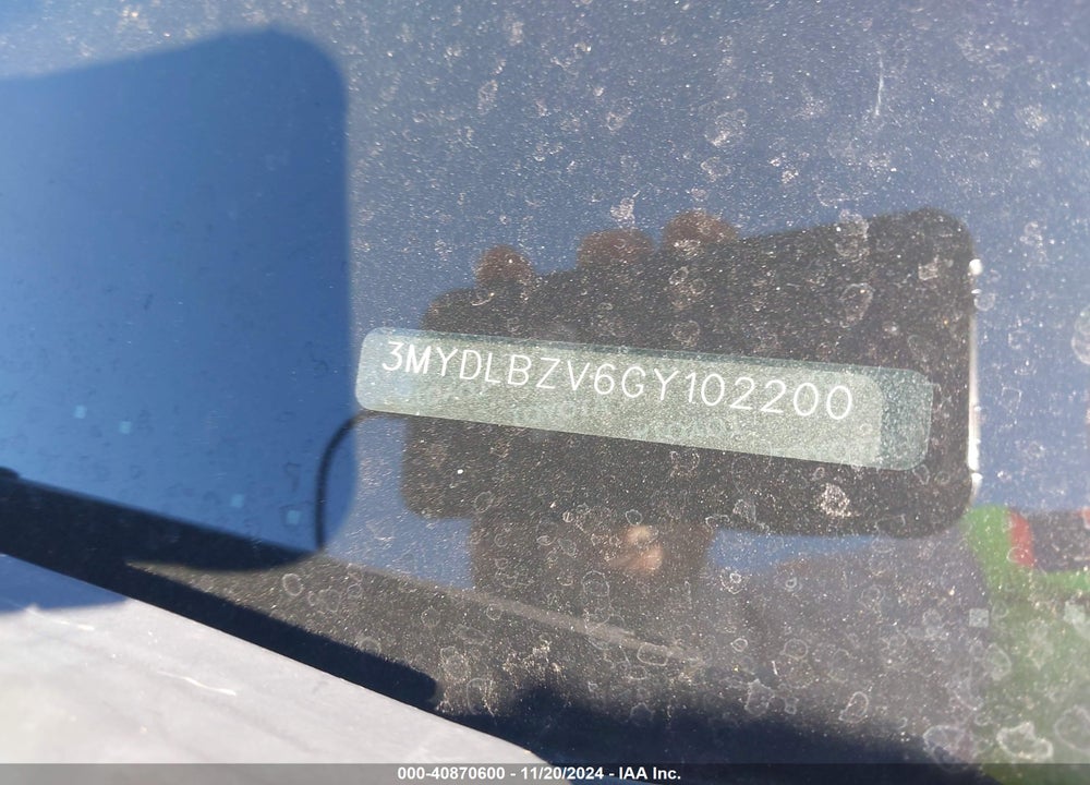 2016 SCION IA VIN: 3MYDLBZV6GY102200