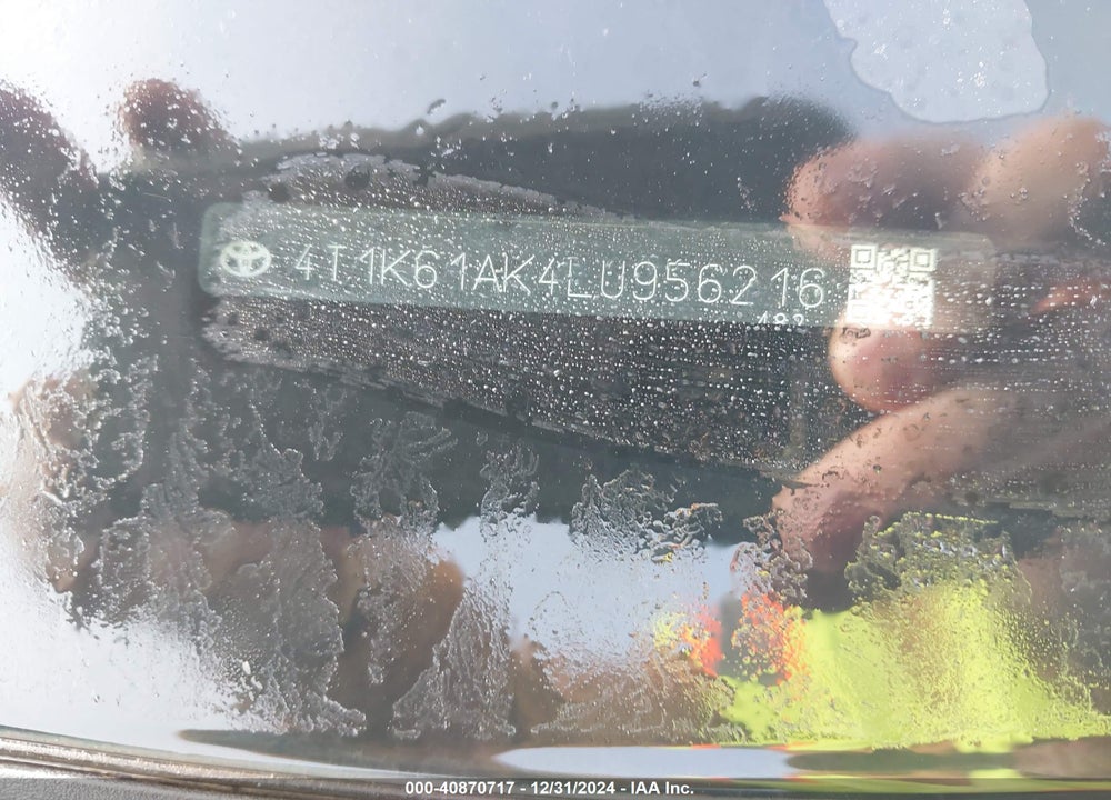 2020 TOYOTA CAMRY XSE VIN: 4T1K61AK4LU956216