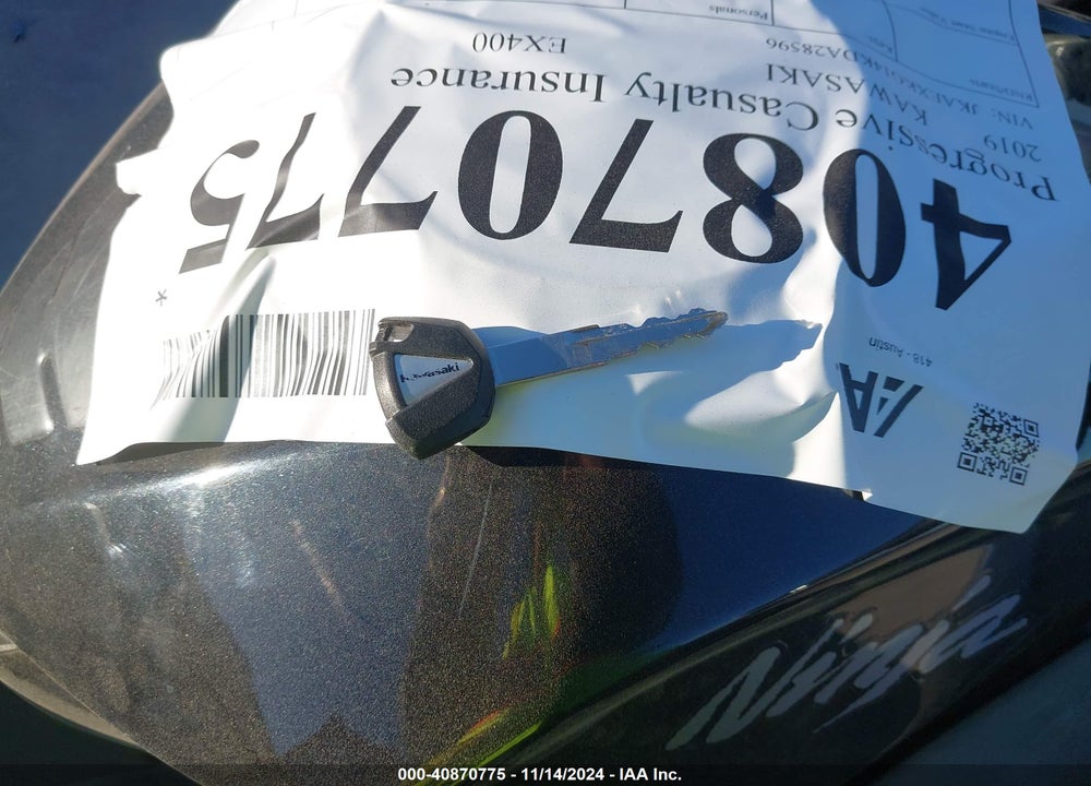 2019 KAWASAKI EX400 VIN: JKAEXKG14KDA28596