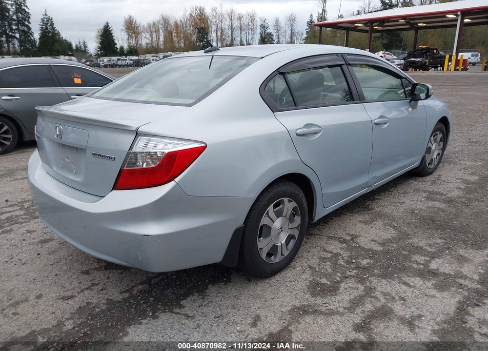 2012 HONDA CIVIC HYBRID VIN: JHMFB4F39CS002737