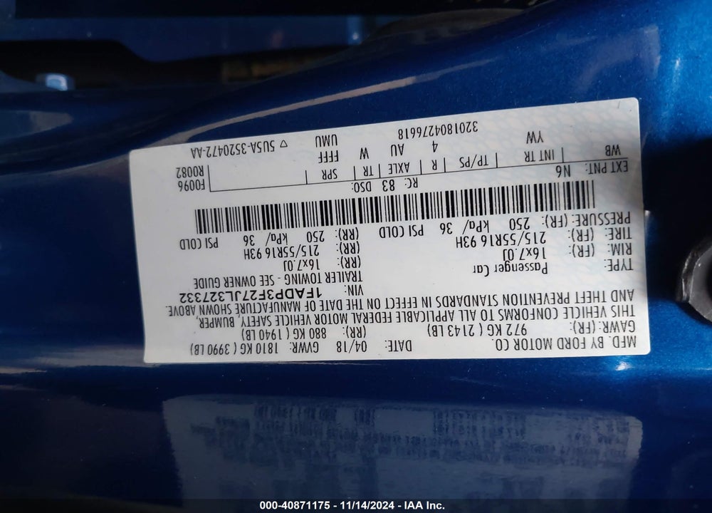 2018 FORD FOCUS SE VIN: 1FADP3F27JL327332
