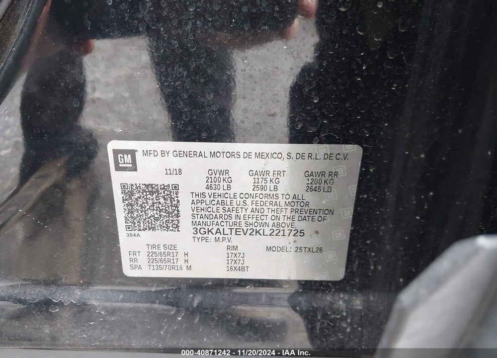 2019 GMC TERRAIN SLE VIN: 3GKALTEV2KL221725