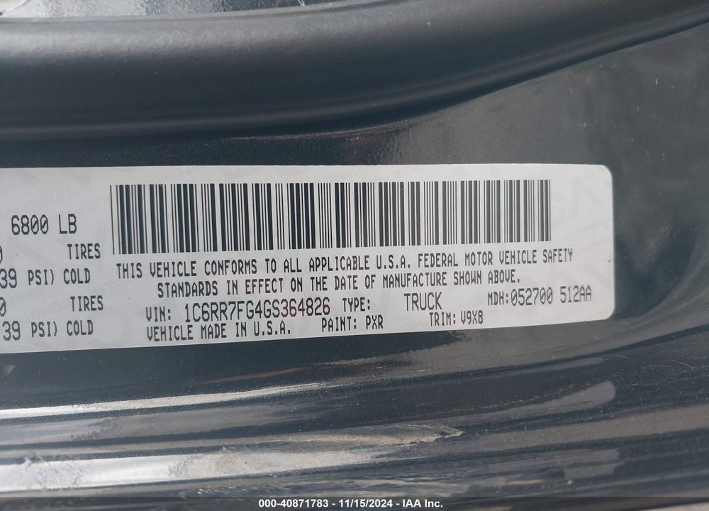 2016 RAM 1500 EXPRESS VIN: 1C6RR7FG4GS364826