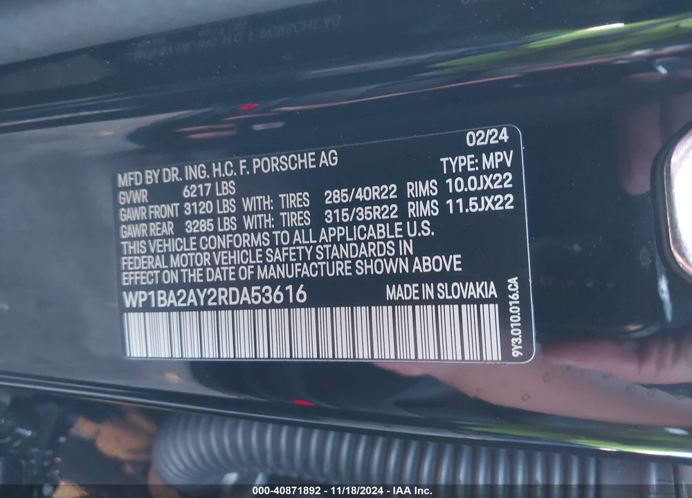 2024 PORSCHE CAYENNE COUPE VIN: WP1BA2AY2RDA53616