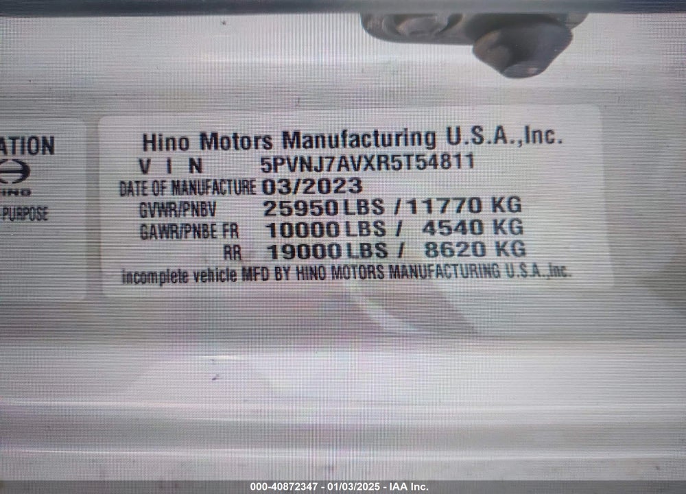 2024 HINO L6 VIN: 5PVNJ7AVXR5T54811