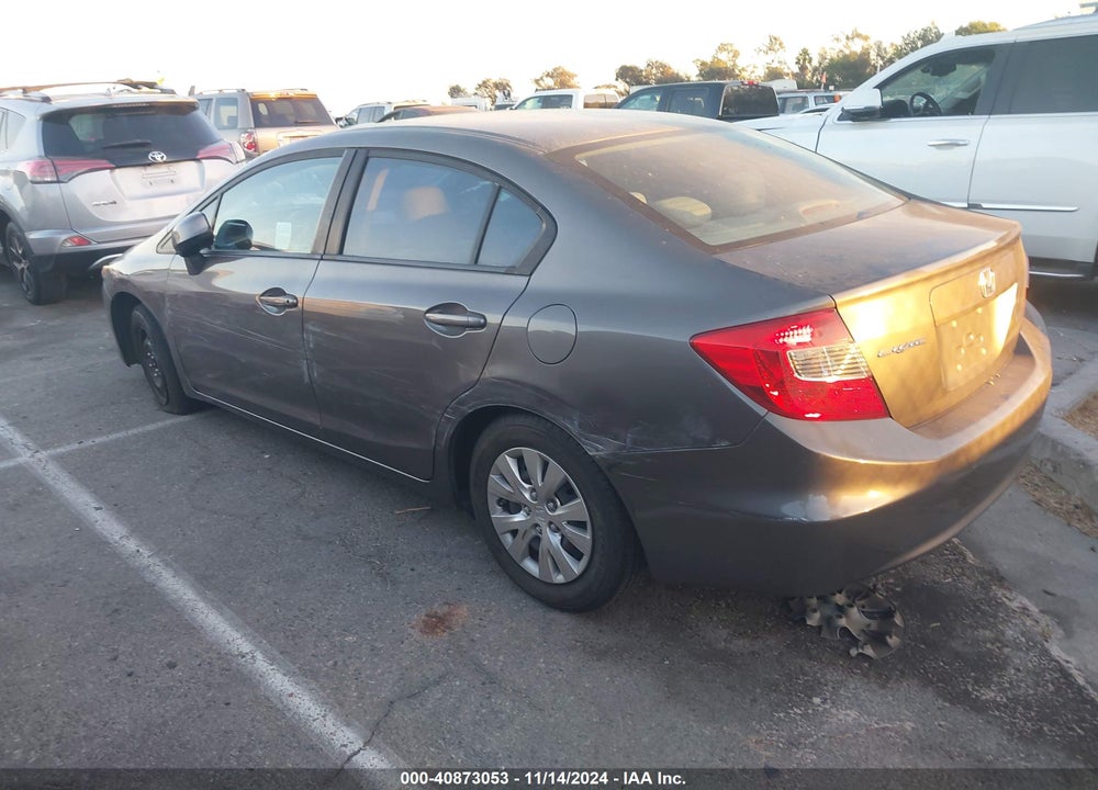2012 HONDA CIVIC LX VIN: 19XFB2F5XCE362240