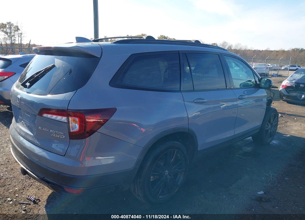 2022 HONDA PILOT AWD BLACK EDITION VIN: 5FNYF6H73NB037994