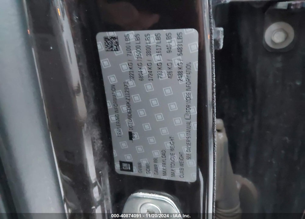 2019 GMC SIERRA 1500 SLT VIN: 1GTU9DED6KZ112973